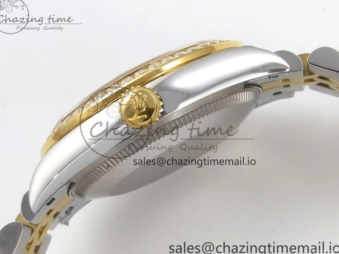 Good Copy Rolex Watches YG Diamonds Steel Bracelet 31 Jubilee THBF YG DateJust 1:1 Dial Edition Bezel SS 278383RBR 904L HZ Vibrant on Best 46 Diamonds Cal. 1220